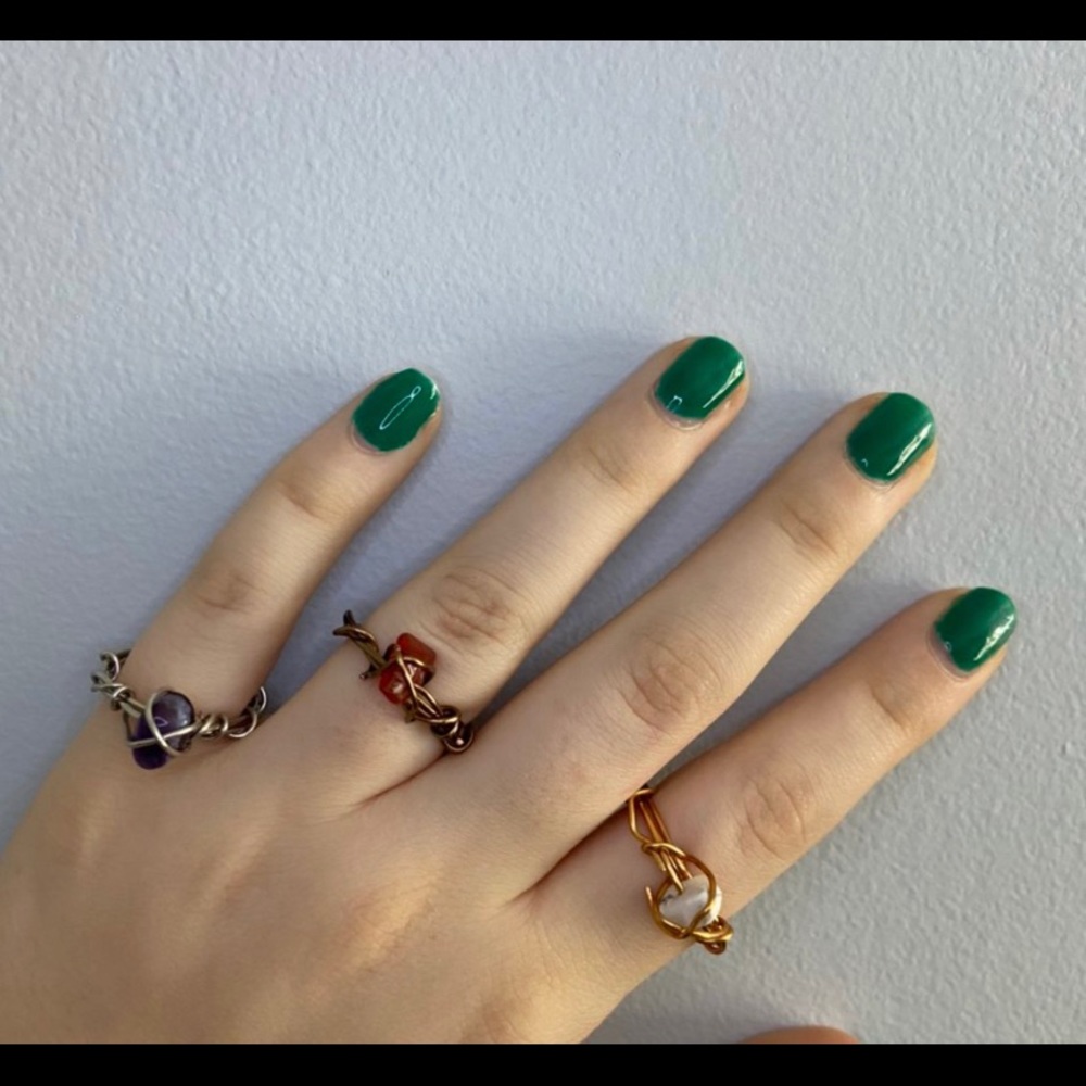 homemade crystal/gemstone wrap rings